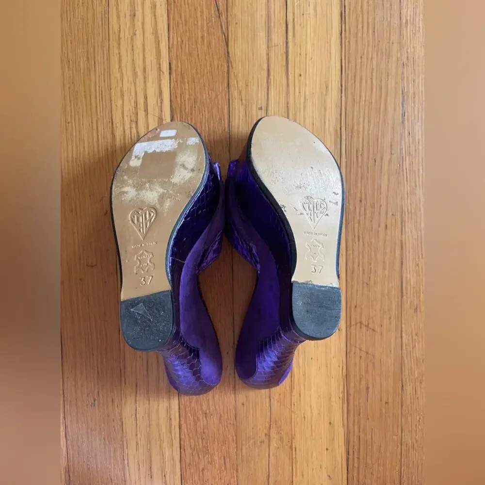 90s Vintage Terry De Havilland Purple Platform Wedge Heel - Picture 10 of 12